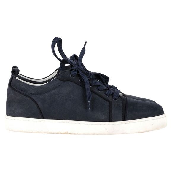 Christian Louboutin Louis Junior Sneakers in Navy Blue Leather